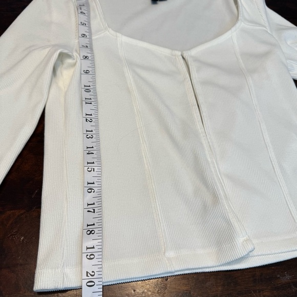 Vero Moda White VMTYRA Hook Ribbed Cardigan Long Sleeve Trim Detail Sz S - Picture 9 of 11